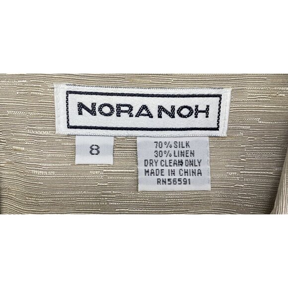 Vtg NORA NOH Women Button Front Silk Linen Blazer Sz 8 Brown Quite Luxury Preppy - Picture 14 of 14